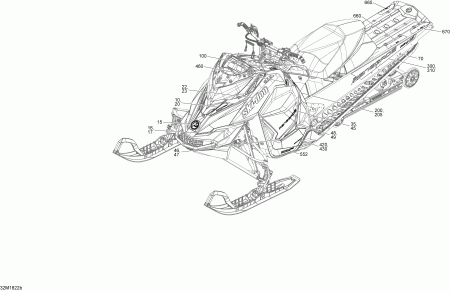 snowmobile SKIDOO  RENEGADE 900 ACE, 2018 - Decals Renegade 900 Ace Package Adrenaline