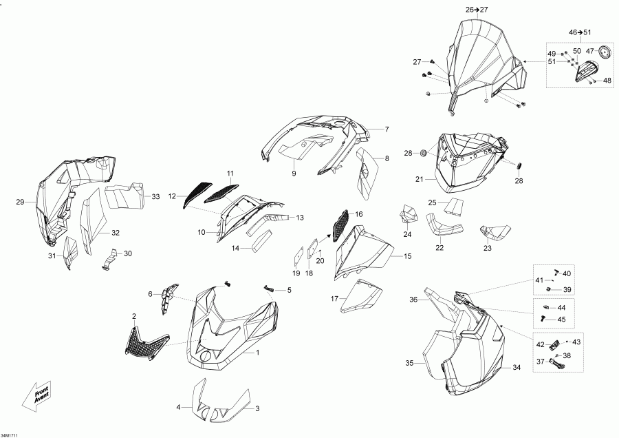 snowmobile Skidoo  EXPEDITION LE/SE 1200 4-TEC, 2018 - Hood