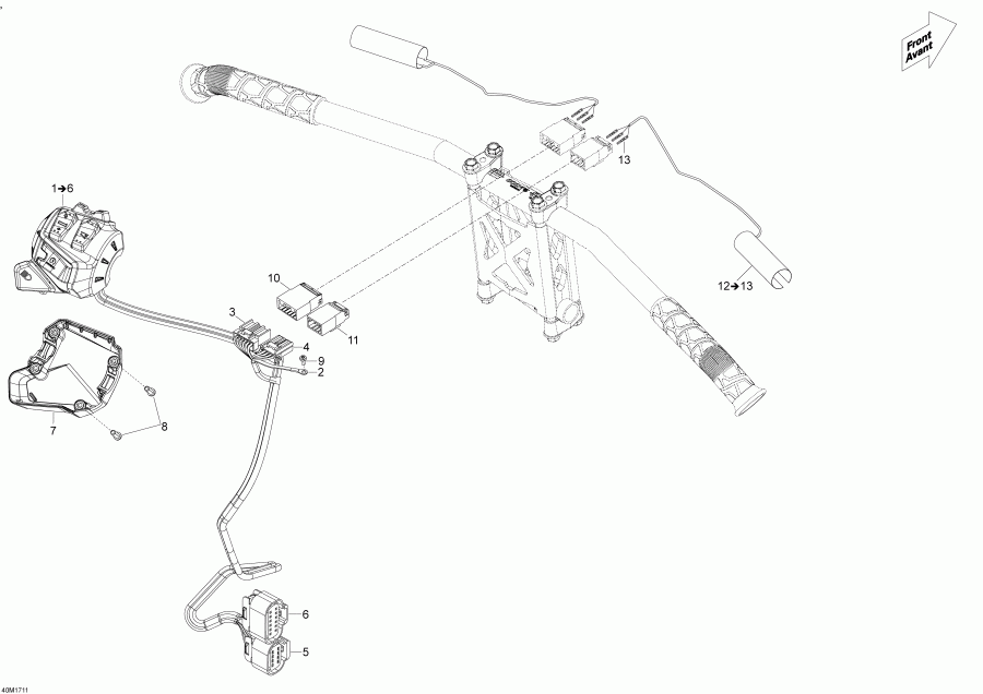 Ski Doo EXPEDITION LE/SE 1200 4-TEC, 2018  - Steering Wiring Harness 2018