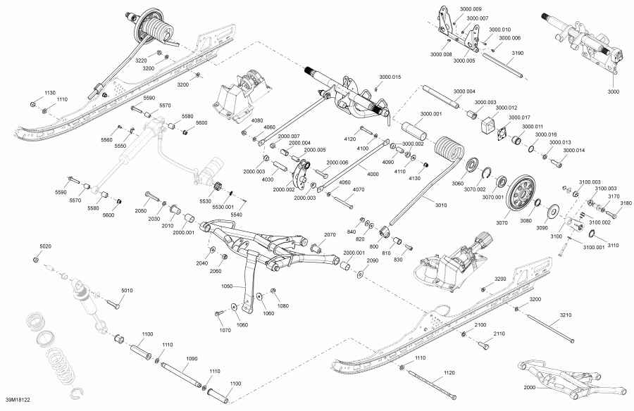 snowmobile Ski-doo RENEGADE 1200 4-TEC, 2018  - Suspension Rear Renegade Engine 1200 4-tec, 600ho E-tec Package X Qas Superior