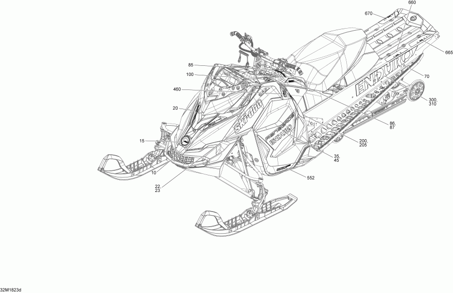  BRP SkiDoo - Decals Renegade 1200 4-tec Package Enduro