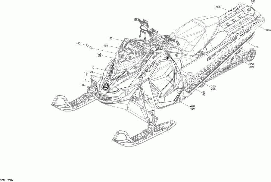 snowmobile BRP RENEGADE 1200 4-TEC, 2018  -  Renegade 1200 4-tec Package X