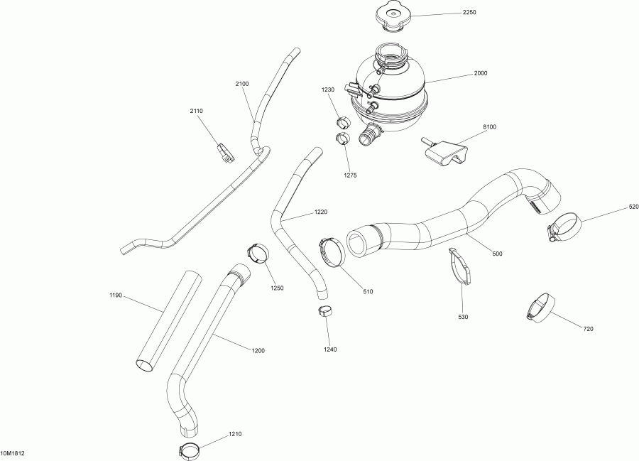  Skidoo FREERIDE 850 E-TEC, 2018  - Cooling System Engine 850 E-tec