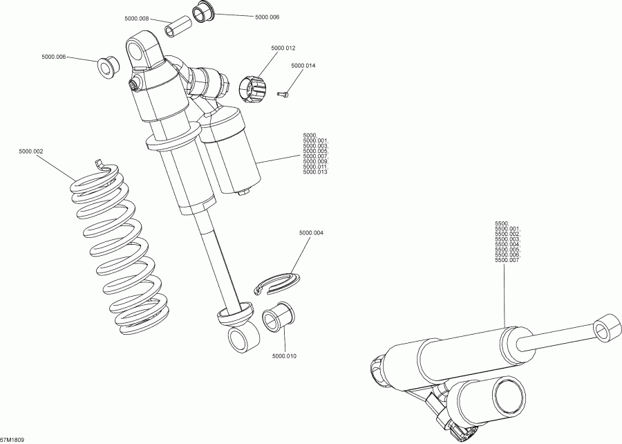  SKIDOO FREERIDE 850 E-TEC, 2018  - Shocks Rear Freeride Package 154