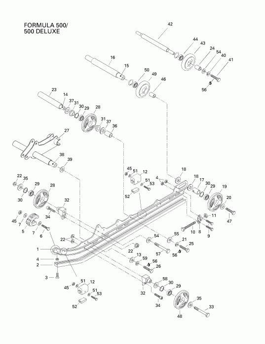 snowmobile ski-doo  Formula 583 Deluxe, 1998 - Rear Suspension