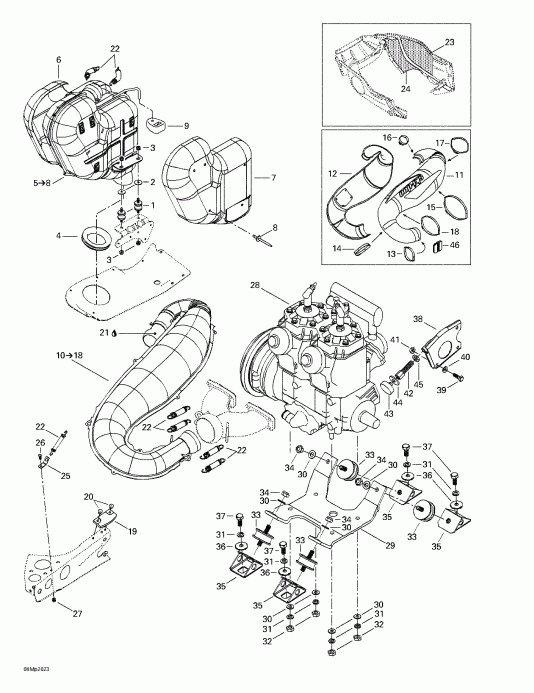  BRP  Summit 800 H.M., 2000 -  Sport  Muffler