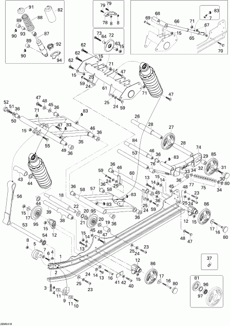 snowmobile SkiDoo Expedition 4-TEC, 2004 - Rear Suspension