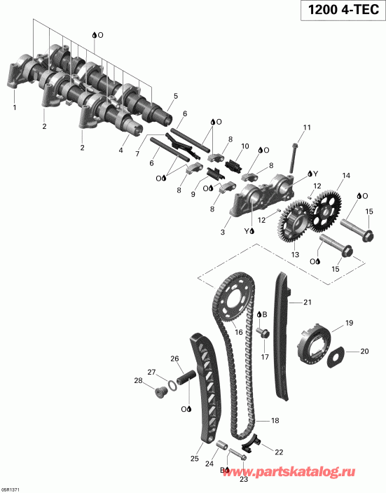 �������� Ski-doo ����������� EXPEDITION LE 1200 XU, 2013 - Camshafts And Timing Chain