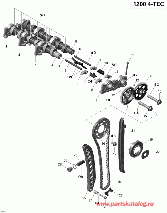 snowmobile Skidoo EXPEDITION LE 1200 XU, 2013 - Camshafts And Timing Chain