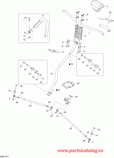  Skidoo EXPEDITION LE 1200 XU, 2013  - Steering