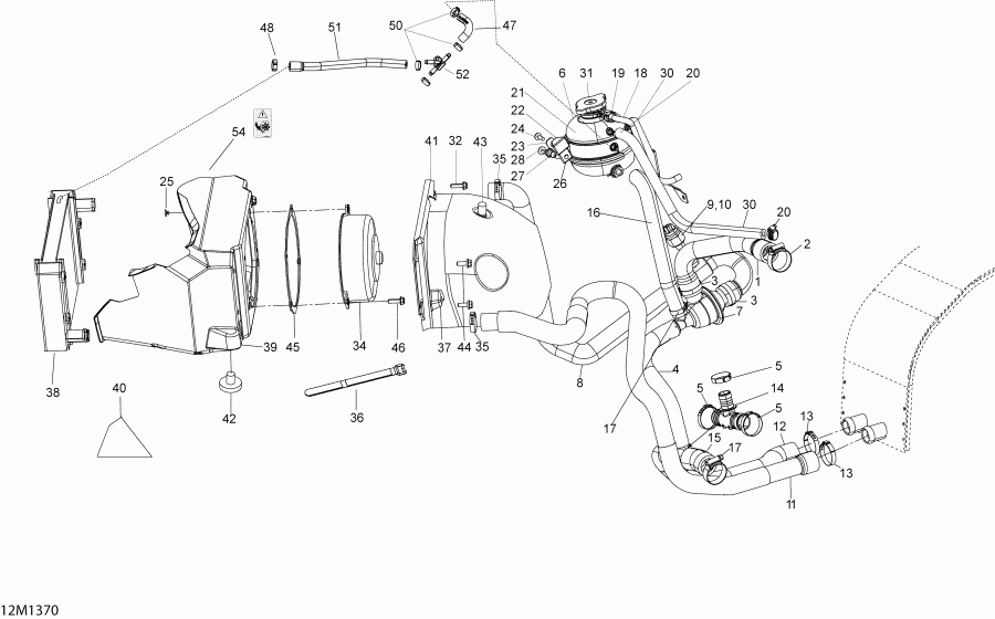 snowmobile SKIDOO EXPEDITION LE 600HOE, REV XU, 2013 - Cooling System