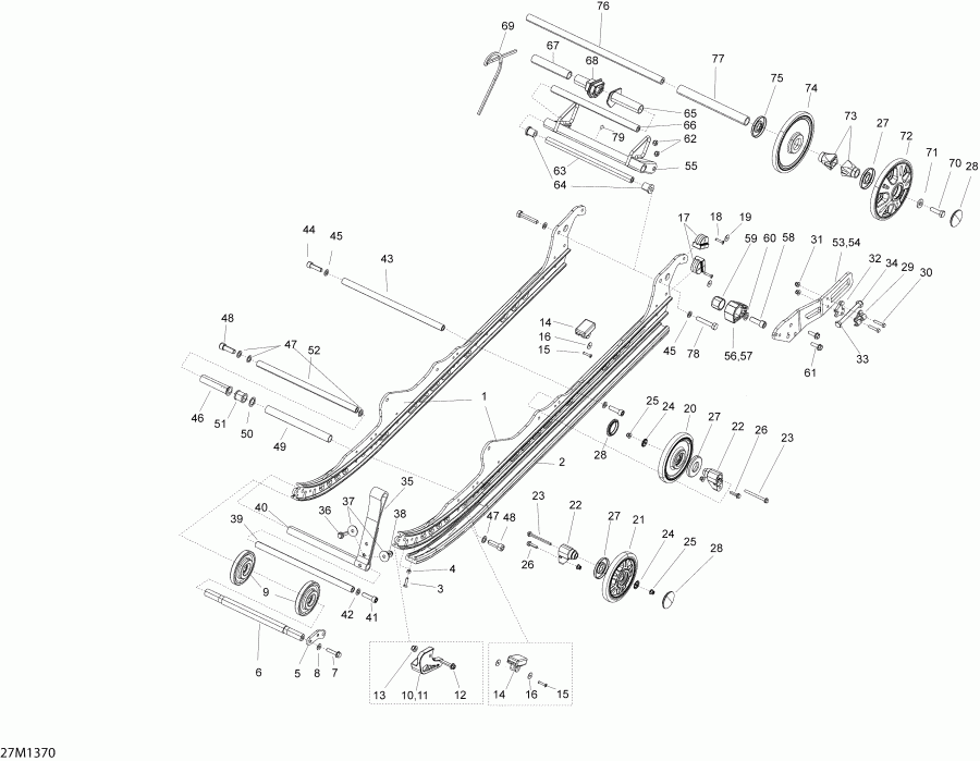 SKIDOO EXPEDITION LE 600HOE, REV XU, 2013 - Rear Suspension