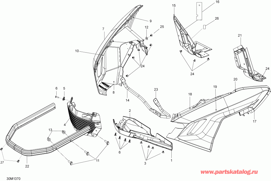  Ski Doo EXPEDITION LE 600HOE, REV XU, 2013 - Bottom Pan