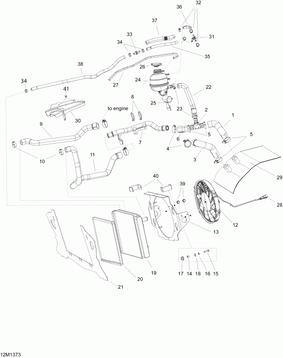 snowmobile  EXPEDITION SE 12004TEC, REVXU, 2013 - Cooling System