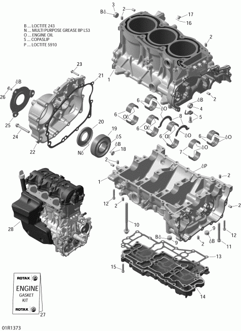  Skidoo  EXPEDITION SE 12004TEC, REVXU, 2013 - Engine Block