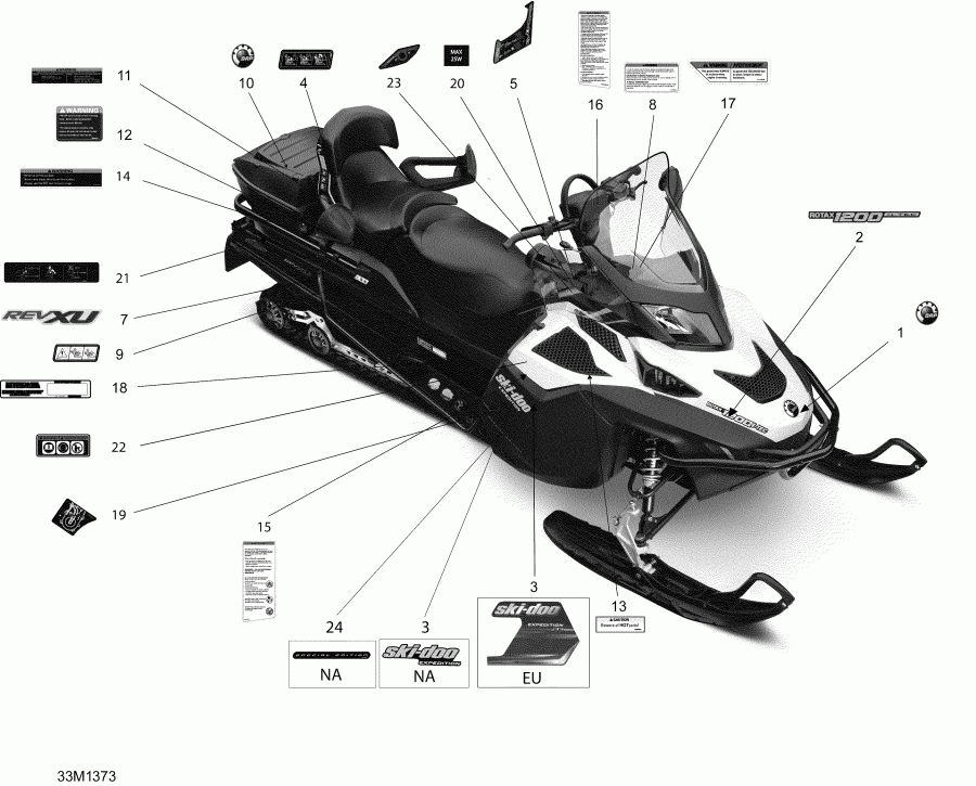  Skidoo EXPEDITION SE 12004TEC, REVXU, 2013 - Decals