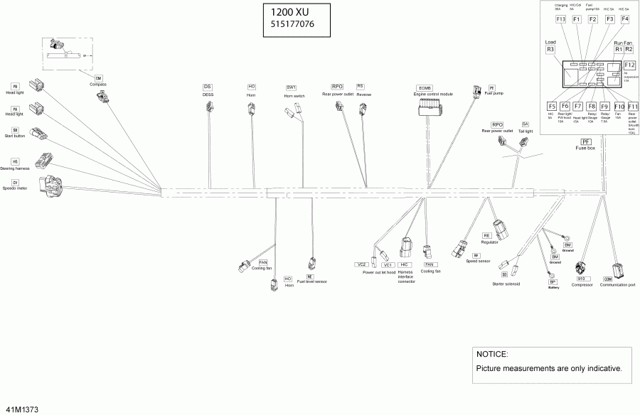 snowmobile BRP SkiDoo EXPEDITION SE 12004TEC, REVXU, 2013 - Electrical Harness