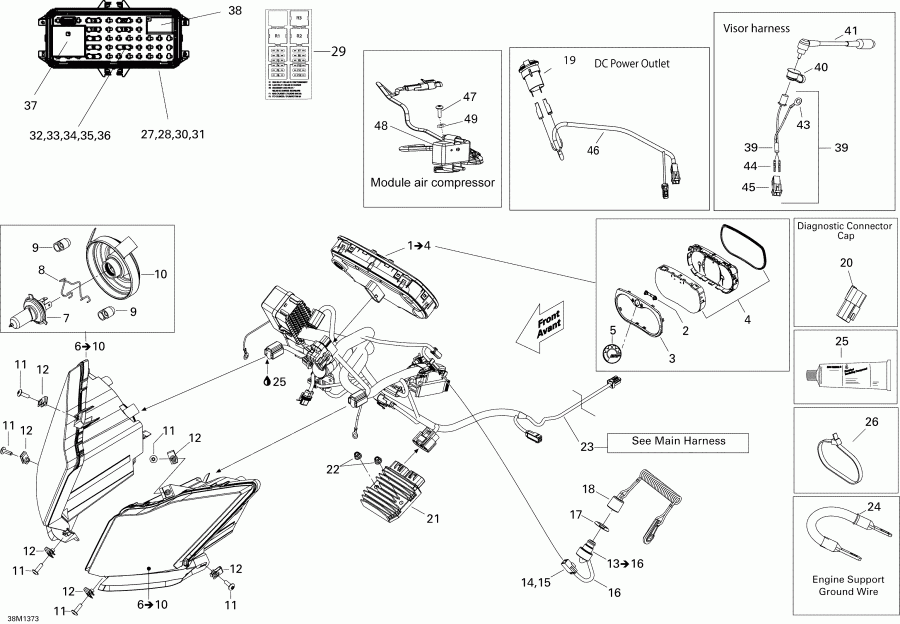  SkiDoo EXPEDITION SE 12004TEC, REVXU, 2013  - Electrical System