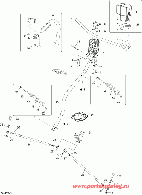 snowmobile Skidoo EXPEDITION SE 600HOE, REV XU, 2013 - Steering
