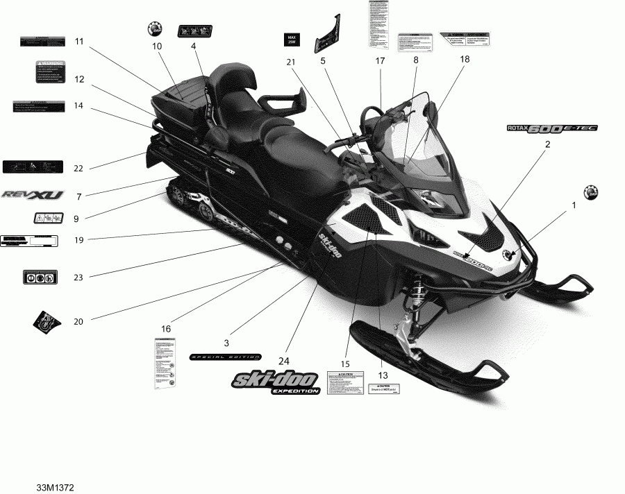snowmobile SKIDOO  EXPEDITION SE 600HOE, REV XU, 2013 - Decals