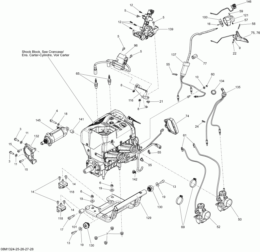  BRP SkiDoo  EXPEDITION SPORT 550F XP, 2013 - Engine And Engine Support