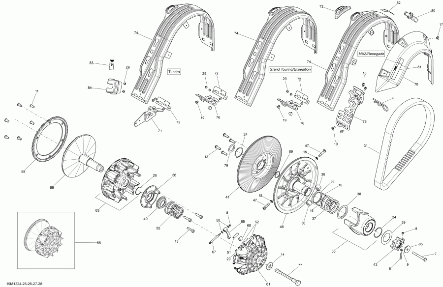 snowmobile Skidoo - Pulley System