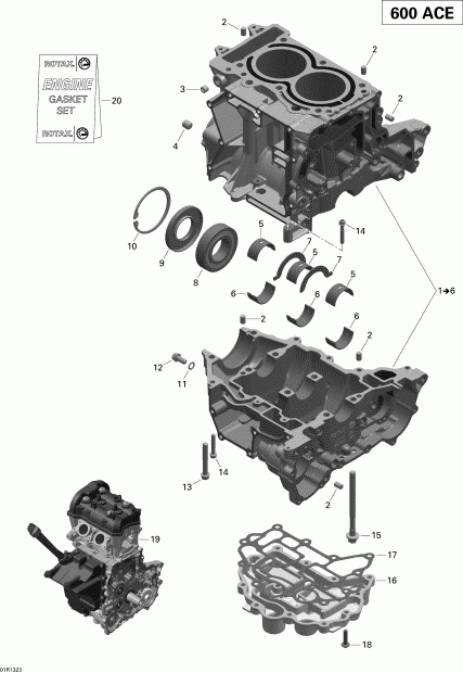 ski-doo EXPEDITION SPORT 600 ACE (4-TEMPS) XP, 2013 - Engine Block