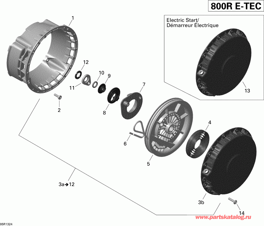 Skidoo  FREERIDE 154R, 800RE XP, 2013 - Rewind Starter