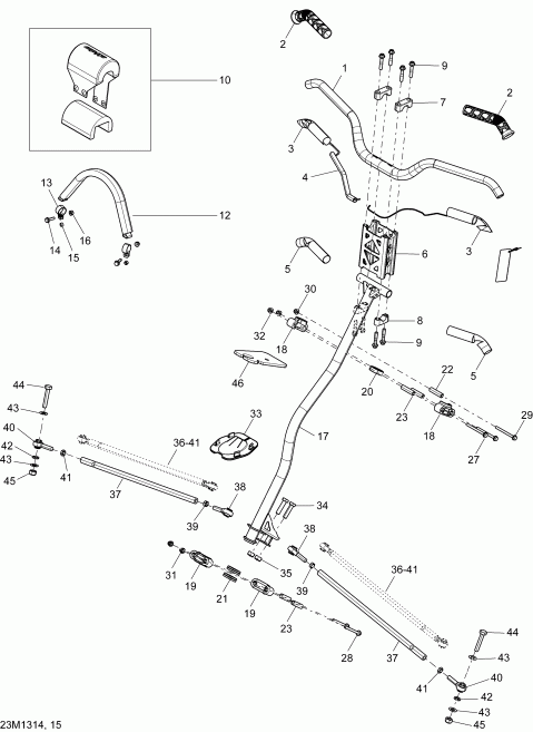 �������� Skidoo FREERIDE 154R, 800RE XP, 2013 ������ - Steering