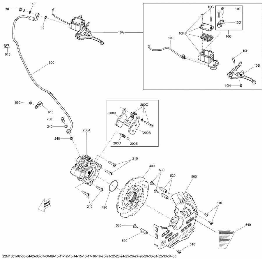 snowmobile Skidoo - Hydraulic Brakes