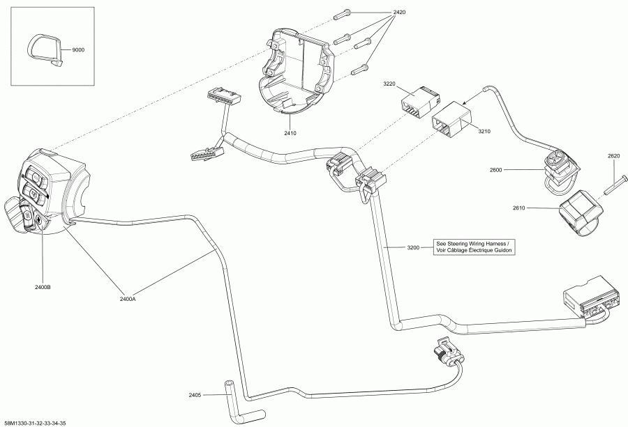 Ski-doo GRAND TOURING SPORT 600 ACE (4-TEMPS) XP, 2013  - Electrical Accessories, Steering