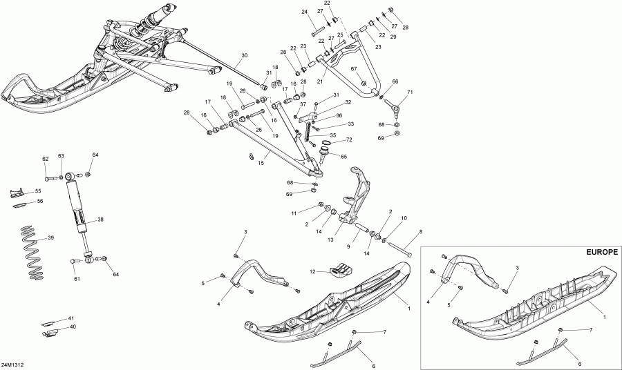  Skidoo - Front Suspension And Ski