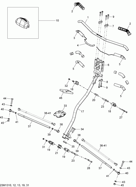  BRP SkiDoo  GSX LE 600HOE XP, 2013 - Steering