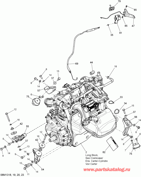 GSX LE & SE 1200 XR, 2013 - Engine And Engine Support