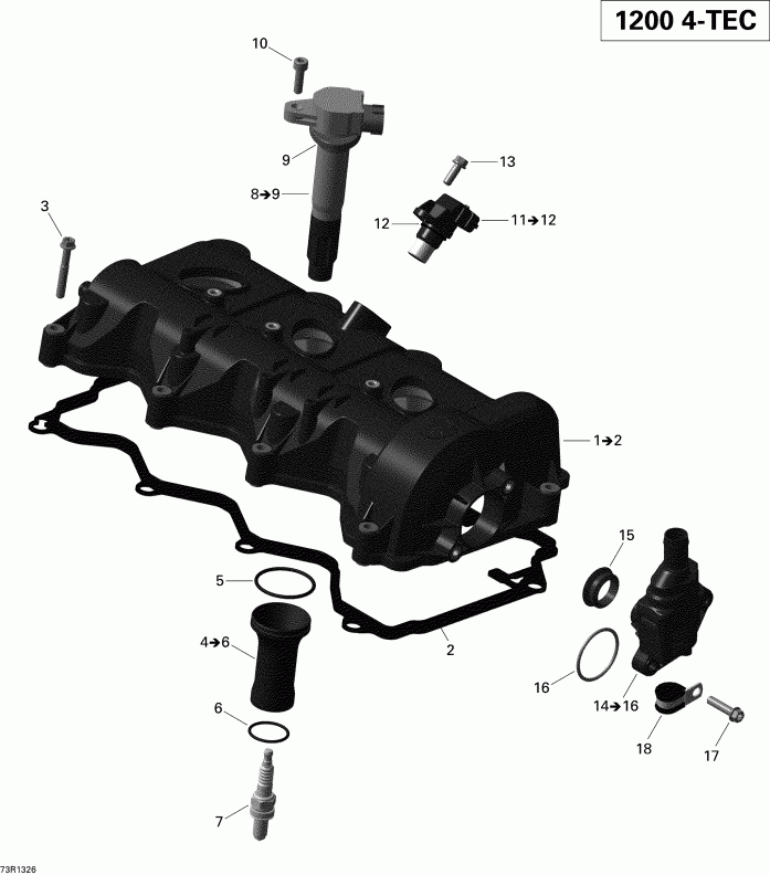  ski-doo GSX LE & SE 1200 XR, 2013 - Valve Cover