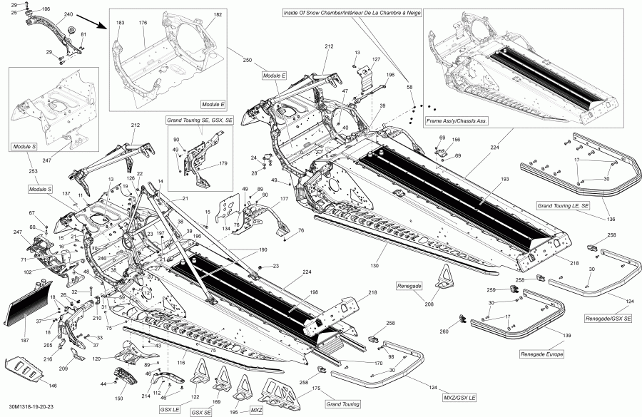  ski-doo GSX LE & SE 1200 XR, 2013 - Frame