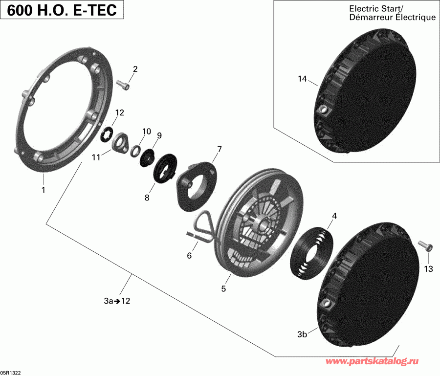  SKIDOO GSX SE 600HOE, 2013 - Rewind Starter