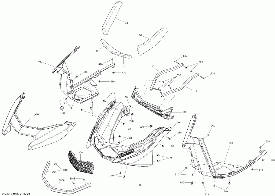  BRP SkiDoo GSX SE 600HOE, 2013  - Bottom Pan