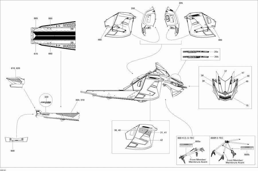 Skidoo GSX SE 600HOE, 2013  - Decals 600hoetec