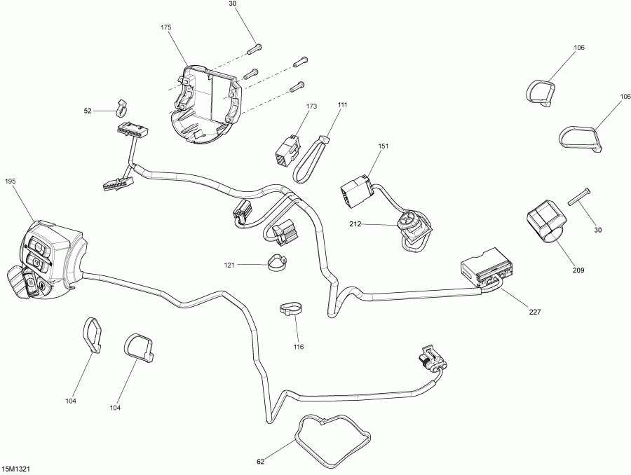 snowmobile Skidoo GSX SE 600HOE, 2013  - Steering Wiring Harness