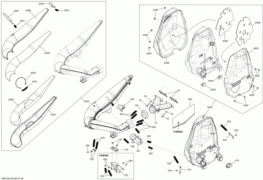 snowmobile   MXZ SPORT 550F XP, 2013 - Exhaust System