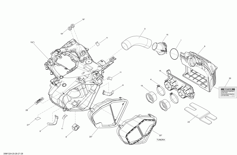 ������ MXZ SPORT 550F XP, 2013 - Air Intake System