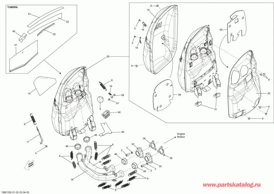 MXZ SPORT 600 ACE (4-TEMPS) XP, 2013  - Exhaust System