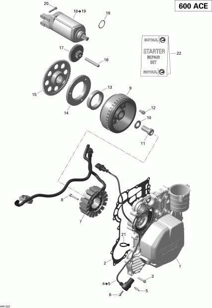  BRP  MXZ SPORT 600 ACE (4-TEMPS) XP, 2013 - Magneto And Electric Starter 1