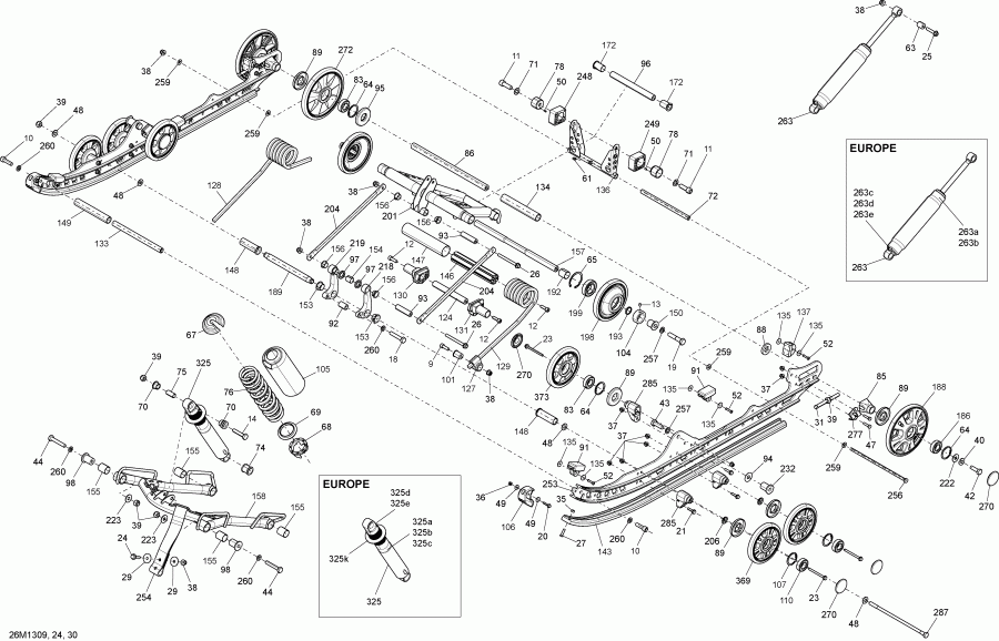    MXZ SPORT 600 ACE (4-TEMPS) XP, 2013 - Rear Suspension