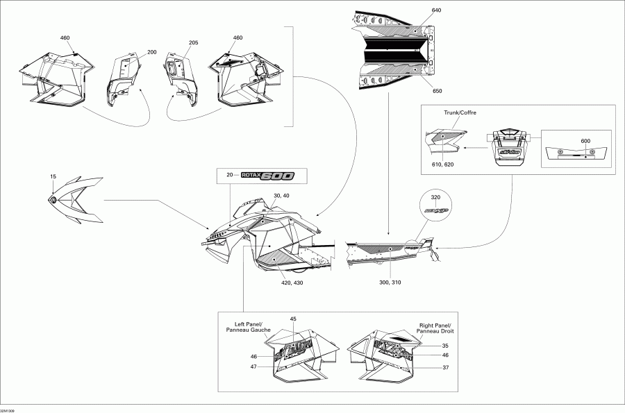 snowmobile Skidoo MXZ SPORT 600 XP, 2013 ������ - Decals
