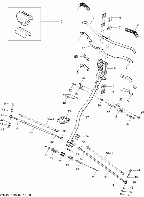  ski-doo  MXZ TNT 600HOE XP, 2013 - Steering