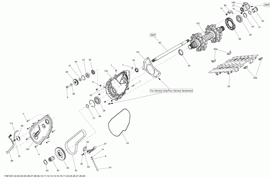 snowmobile   MXZ X 600HOE, 2013 - Drive System