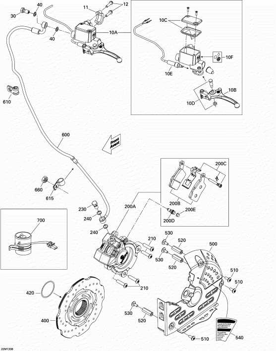  BRP  MXZ X 600RS XP, 2013 - Hydraulic Brakes