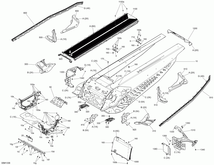 Ski Doo MXZ X 600RS XP, 2013 - Frame